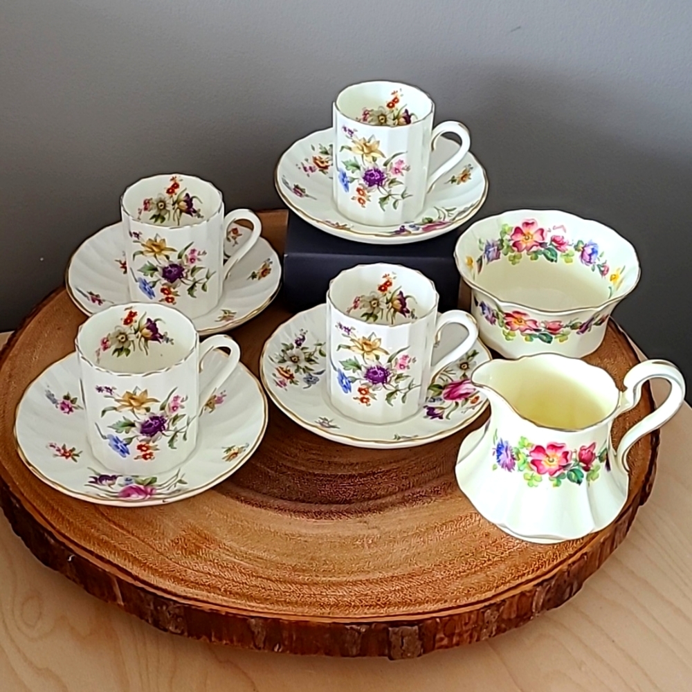 Vintage *RARE* Royal Worcester and Paragon espresso set EUC